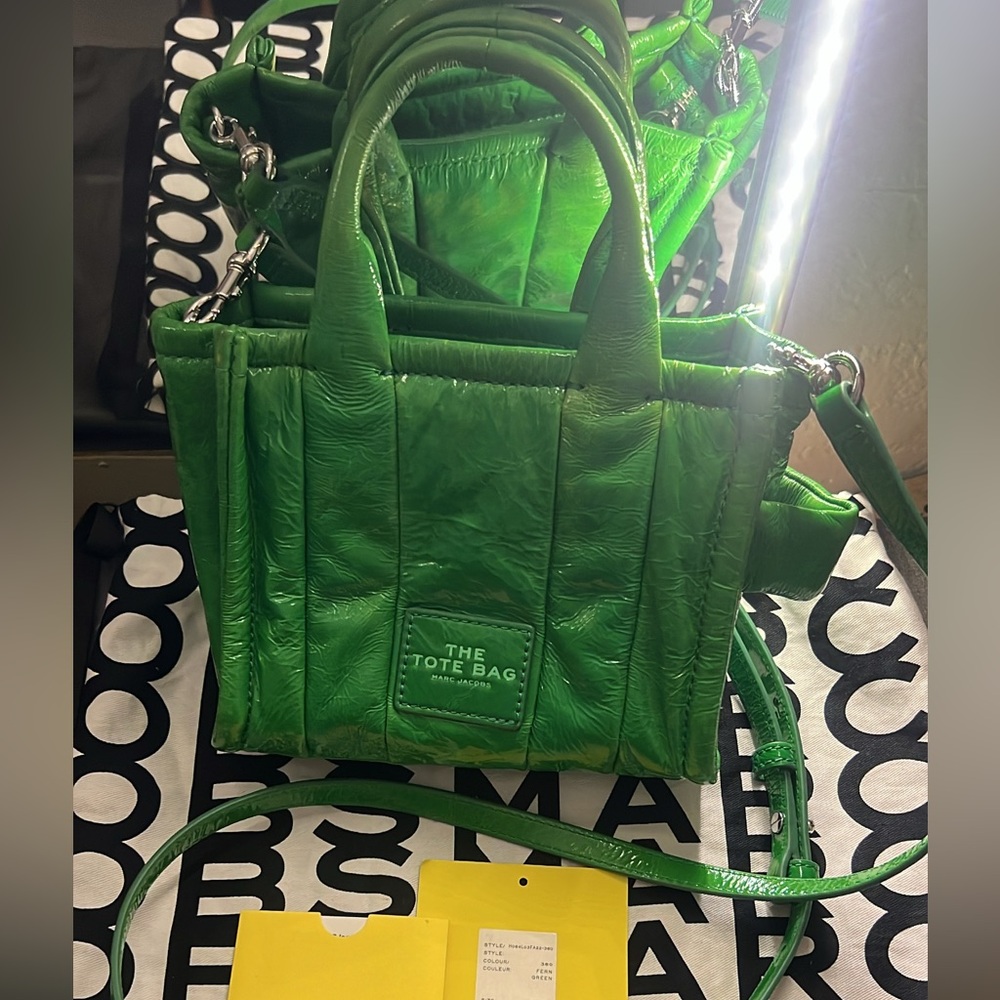 NEW Marc Jacobs The Shiny Crinkle Crossbody Tote bag